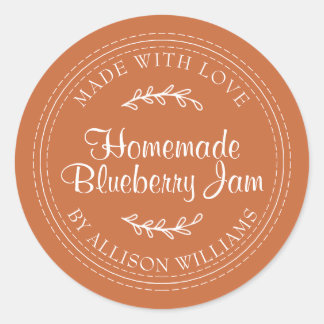 Rustikale hausgemachte Blueberry Jam Canning Burnt Runder Aufkleber