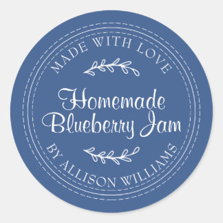Rustikale hausgemachte Blueberry Jam Canning Class Runder Aufkleber