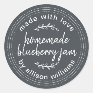 Rustikale hausgemachte Blueberry Jam Canning Dark  Runder Aufkleber