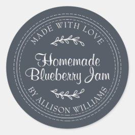 Rustikale hausgemachte Blueberry Jam Canning Dark  Runder Aufkleber