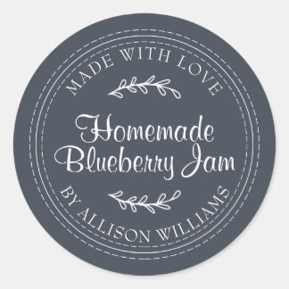 Rustikale hausgemachte Blueberry Jam Canning Dark Runder Aufkleber