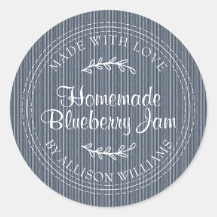 Rustikale hausgemachte Blueberry Jam Canning Dark Runder Aufkleber