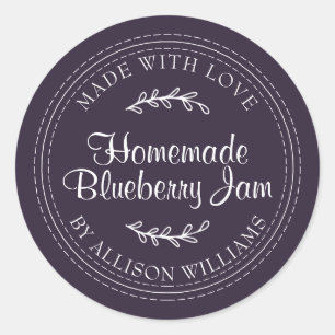 Rustikale hausgemachte Blueberry Jam Canning Dark  Runder Aufkleber
