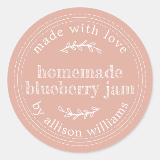 Rustikale hausgemachte Blueberry Jam Canning Dusty Runder Aufkleber (Vorderseite)
