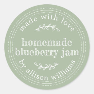 Rustikale hausgemachte Blueberry Jam Canning Laure Runder Aufkleber