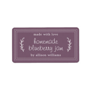 Rustikale hausgemachte Blueberry Jam Canning Lila Adressaufkleber