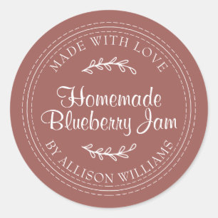 Rustikale hausgemachte Blueberry Jam Canning Lila Runder Aufkleber