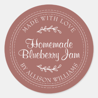 Rustikale hausgemachte Blueberry Jam Canning Lila Runder Aufkleber