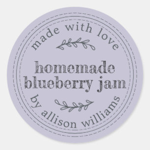 Rustikale hausgemachte Blueberry Jam Canning Lila Runder Aufkleber