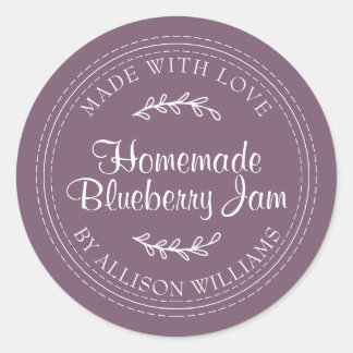 Rustikale hausgemachte Blueberry Jam Canning Lila Runder Aufkleber