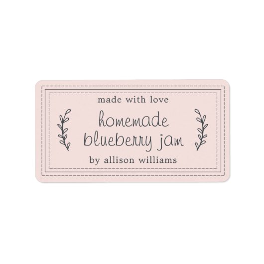 Rustikale hausgemachte Blueberry Jam Canning Paste Adressaufkleber (Vorne)