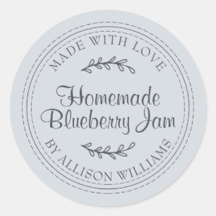 Rustikale hausgemachte Blueberry Jam Canning Paste Runder Aufkleber