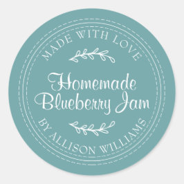 Rustikale hausgemachte Blueberry Jam Canning Türki Runder Aufkleber