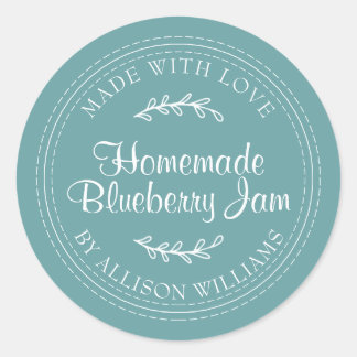 Rustikale hausgemachte Blueberry Jam Canning Türki Runder Aufkleber