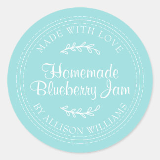 Rustikale hausgemachte Blueberry Jam Canning Türki Runder Aufkleber