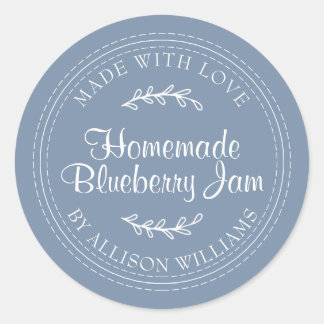 Rustikale hausgemachte Blueberry Jam Canning Vinta Runder Aufkleber