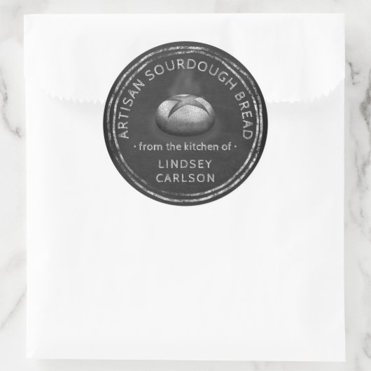Rustikale, hausgemachte Brotbäckerplatte Runder Aufkleber (Tasche)