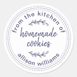 Rustikale hausgemachte Cookies aus der Küche der K Runder Aufkleber