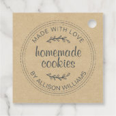 Rustikale, hausgemachte Cookies - Kraftpapier Geschenkanhänger (Rückseite)