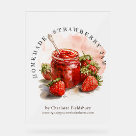 Rustikale, hausgemachte Erdbeeren Bauern Markt Acrylschild