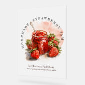 Rustikale, hausgemachte Erdbeeren Bauern Markt Acrylschild (Winkel)