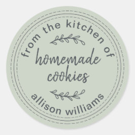 Rustikale hausgemachte Kekse aus der Küche der Grü Runder Aufkleber