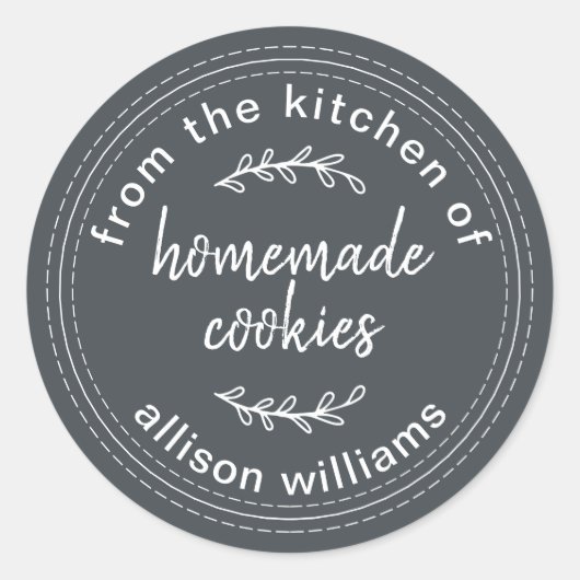 Rustikale hausgemachte Kekse aus der Küche des Sch Runder Aufkleber (Vorderseite)