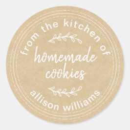 Rustikale hausgemachte Kekse aus der Küche von Kra Runder Aufkleber