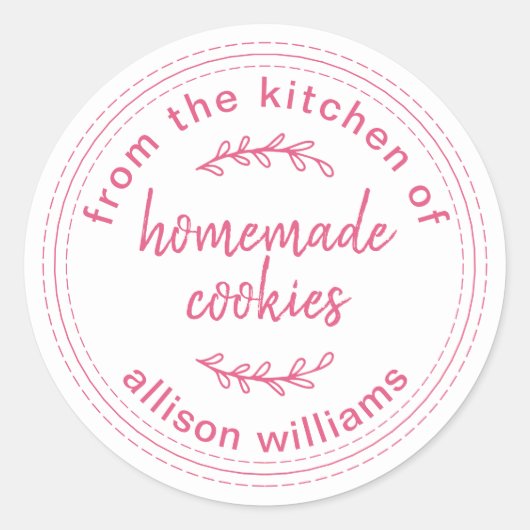 Rustikale hausgemachte Kekse aus der Küche von Runder Aufkleber (Vorderseite)