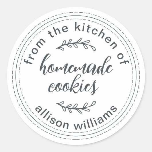 Rustikale hausgemachte Kekse aus der Küche von Wei Runder Aufkleber (Vorderseite)