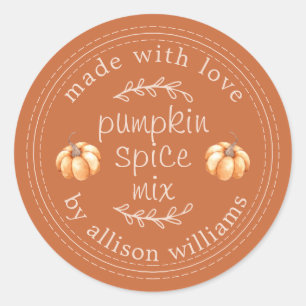Rustikale hausgemachte Pumpkin Gewürz Mix Burnt Or Runder Aufkleber