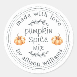 Rustikale hausgemachte Pumpkin Gewürz Mix einfach Runder Aufkleber