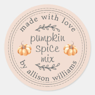 Rustikale, hausgemachte Pumpkin Gewürz Mix Peach S Runder Aufkleber