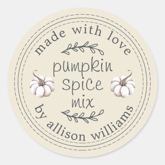 Rustikale hausgemachte Pumpkin Gewürze Mix Antique Runder Aufkleber (Vorderseite)