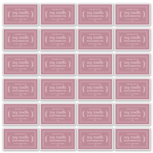 Rustikale, hausgemachte Sojakandle Labels 24x Cass (Vorderseite)