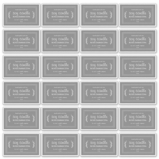 Rustikale, hausgemachte Sojakandle Labels 24x dunk (Vorderseite)