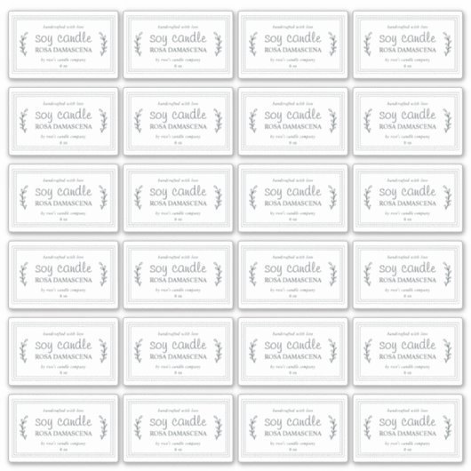 Rustikale, hausgemachte Sojakandle-Labels 24x Schw Aufkleber (Vorderseite)