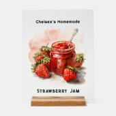 Rustikale hausgemachte Strawberry Jam Mason Jar Acrylschild (Vorderseite)