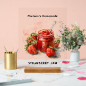 Rustikale hausgemachte Strawberry Jam Mason Jar Acrylschild (Hochzeit)