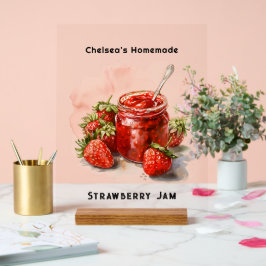 Rustikale hausgemachte Strawberry Jam Mason Jar Acrylschild