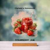 Rustikale hausgemachte Strawberry Jam Mason Jar Acrylschild (Neutral)
