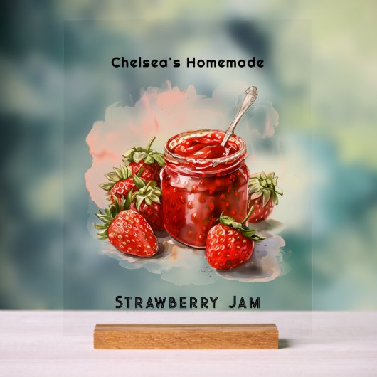 Rustikale hausgemachte Strawberry Jam Mason Jar Acrylschild (Neutral)