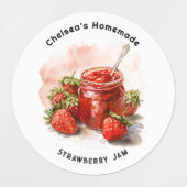 Rustikale hausgemachte Strawberry Jam Mason Jar Etiketten (Design 1)