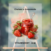 Rustikale hausgemachte Strawberry Jam Mason Jar Ma Acrylschild (Neutral)