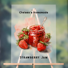 Rustikale hausgemachte Strawberry Jam Mason Jar Ma Acrylschild