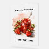 Rustikale hausgemachte Strawberry Jam Mason Jar Ma Acrylschild (Winkel)