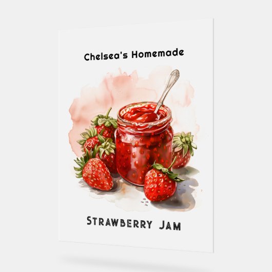 Rustikale hausgemachte Strawberry Jam Mason Jar Ma Acrylschild (Winkel)