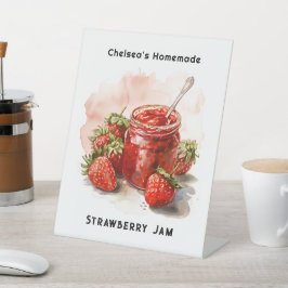 Rustikale hausgemachte Strawberry Jam Mason Jar Sockelschild