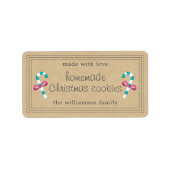 Rustikale hausgemachte Weihnachtskekse, Kraft Pape Adressaufkleber (Vorne)