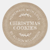 Rustikale, hausgemachte Weihnachtskochteile - Papi Runder Aufkleber (Vorderseite)